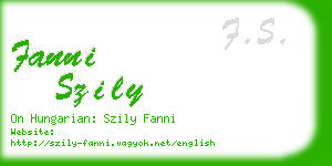 fanni szily business card